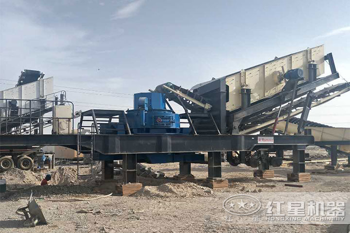 流動制砂機(jī)處理建筑垃圾現(xiàn)場 流動制砂機(jī)處理建筑垃圾現(xiàn)場